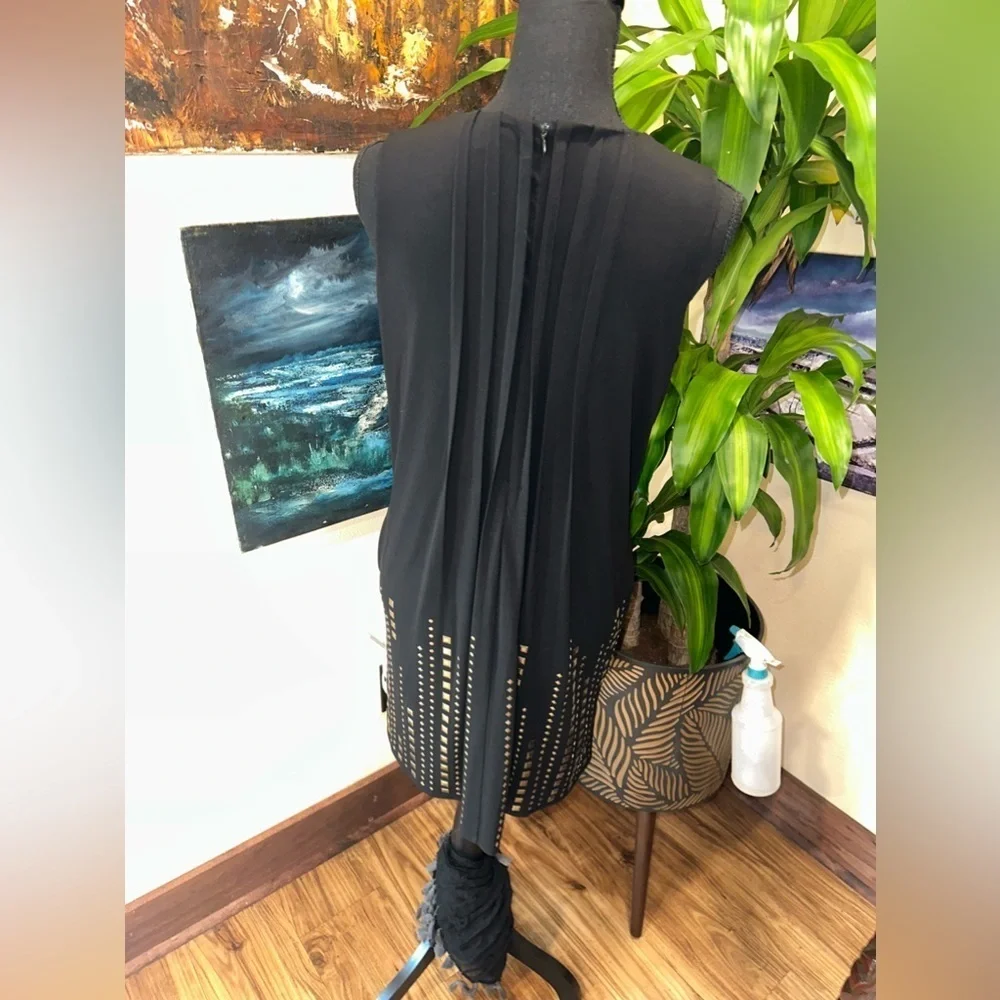 Calvin Klein Minimalist Glam Studded Pleated Shift Dress - Picture 9 of 11